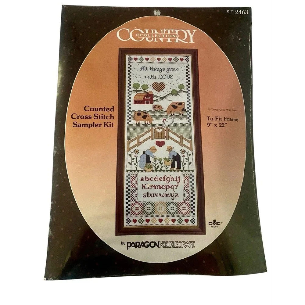 NIP Country Collection Counted Cross Stitch All Things Grow with Love 80s
